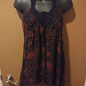 TTL 16. Blue & Orange Polka Dotted Tank Top Size Medium